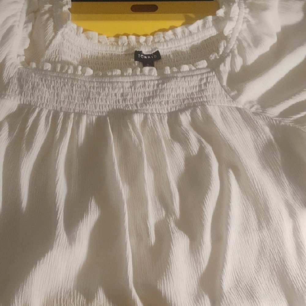 Torrid White Textured Top